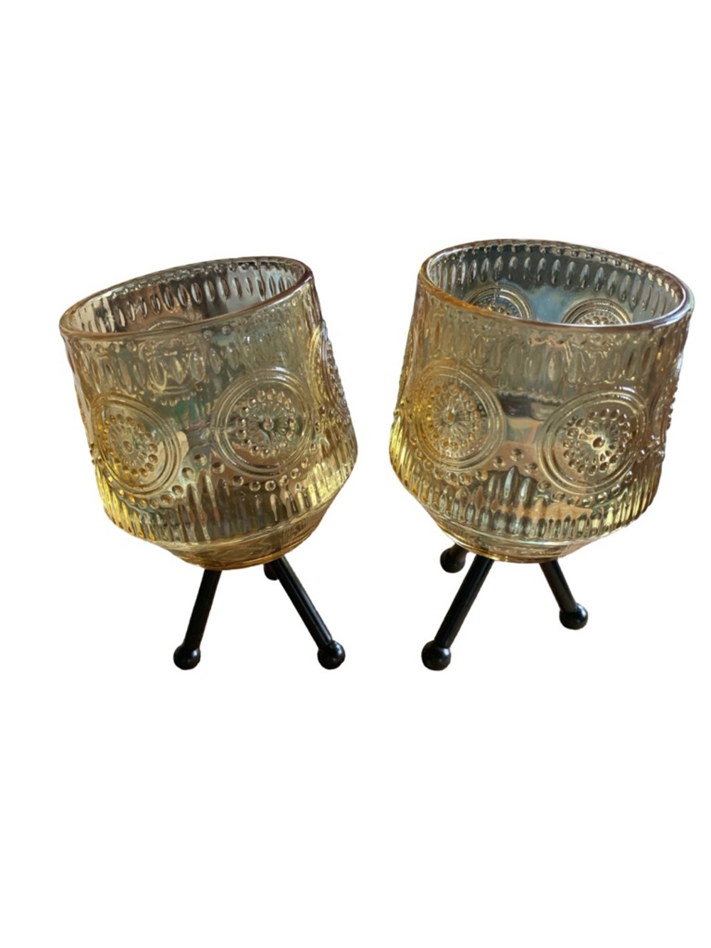 Auron Candle Cups For Tea lights 3.35"Lx3.35"Wx4.72"H/8.5 x 8.5‎ x 12cm Set Of 2